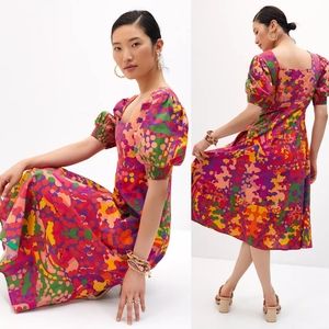 Anthropologie Floral Midi Dress